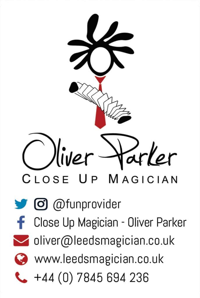 Leeds Magician Business Card Oliver Parker