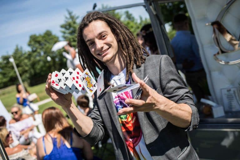 Oliver Parker Business Launch Garden Party Magician